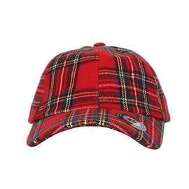 WITHMOONS Baseball Cap Tartan Plaid Check Winter Hat KR11087 (Red)