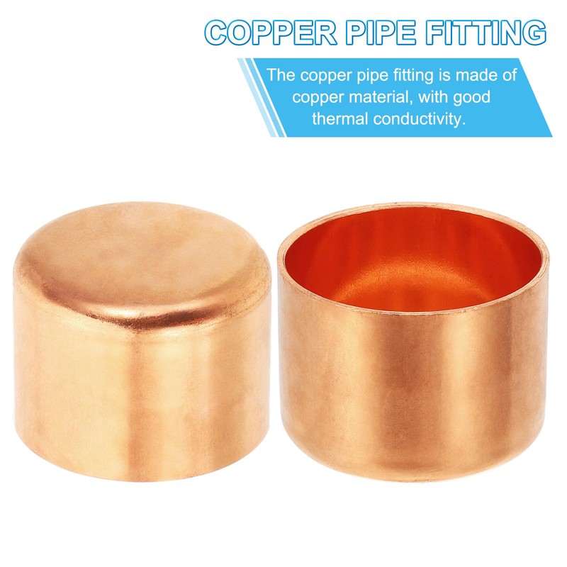 PATIKIL 1-1/4" Copper Pipe End Cap, 1Pcs Copper Fitting Cap