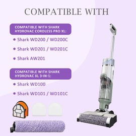 EPODA For Shark HydroVac WD101 WD201 WD100 Replacement Brushroll And Filter Kit – Compatible with WD200, AW201, WD200C, WD201C, HydroVac XL 3-in-1 Vacuum