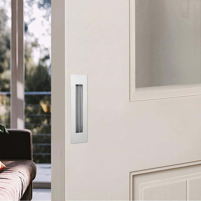 Vancoho 6 Inch Recessed Pocket Door Pull, Stainless Steel Rectangular
