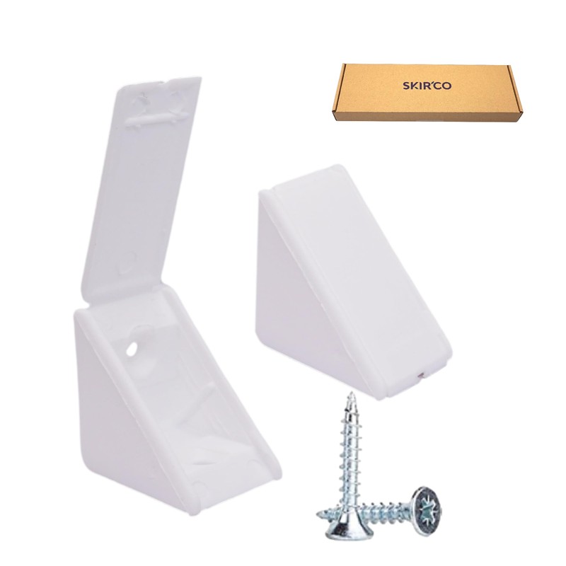 SKIR'CO (Pack of 30) White Shelf Brackets 20x27x27mm 90 Degree