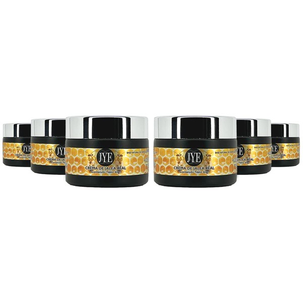 6 Frascos de Crema de Jalea Real JYE completamente natural.