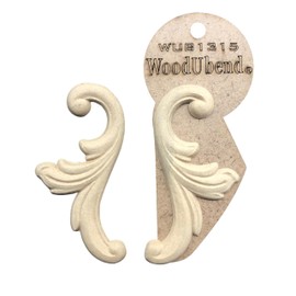 WoodUbend WUB1315 Set of Decorative Scrolls Heat Bendable & Flexible Wood Appliques 10x5.5cm - DIY Craft, Furniture & Home Decor - Easy to Apply & Paint - Versatile, Reusable & Durable Decals