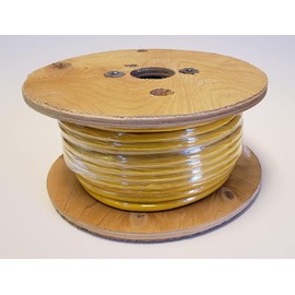 Yellow Vinyl Coated Wire Rope Cable, 3/16" - 1/4", 7x19: 50 ft, 100 ft, 250 ft and 500 ft (100 ft Reel)