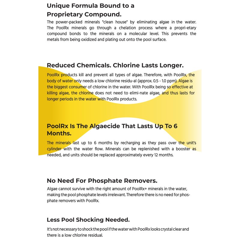 PoolRx Pool Unit #101001 6 Month Algaecide Blue Treats 7.5k-20k