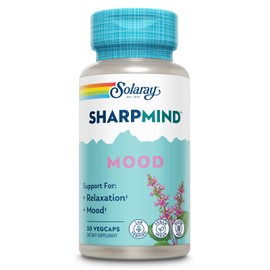 SOLARAY SharpMind Mood Support Supplement, Nootropic for Relaxation and Emotional Well-Being, Zembrin, Holy Basil, Lithium 5mg, Organic Reishi Mushroom, 60 Day Guarantee, 30 Servings, 30 VegCaps