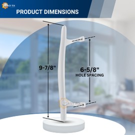 Standard White 9-7/8" Pull Handle with Screws for Sliding Patio and Glass Door Fits 6-5/8" Hole Spacing - Diecast Durable and Easy Installation - Fix and Repair Door Hardware