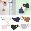 MinnowXY Set of 6 Colorful Heart Shaped Keychain Leather Love