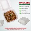CHEF ROYALE (Pack of 30) 6" Bagasse Burger Box. Disposable