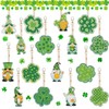 EVECILOO 16-Piece St. Patrick's Day Diamond Keychain Set, 5D DIY