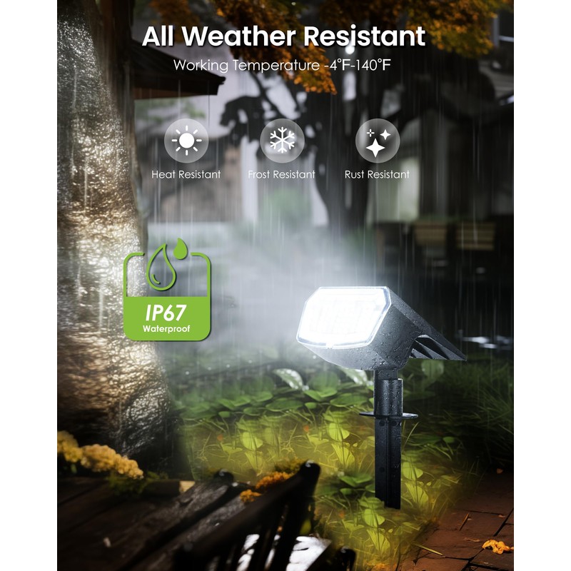 Solar Spot Lights Outdoor Waterproof, Solar Spotlights 10 Pack Cool