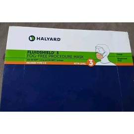 Halyard 25 Pack Halyard 47147 FluidShield ASTM 3 Fog-Free Procedure Face Mask