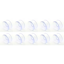 GiftWrap Etc. Small Double Sided Suction Cups - 20 mm, Set of 10, Clear, Christmas, for Glass Windows, Windshield, Tile, Kitchen, Bathroom Mirror, Shower Wall, Terrarium, Car Window, Office