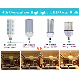 40W LED Bulbs 6000Lumen E26 Medium Base LED Corn Light Bulb 5000K Daylight,Equivalent 175W to 250W Metal Halide Bulb HID HPS Bulb for Indoor Outdoor Garage Workshop Warehouse Backyard