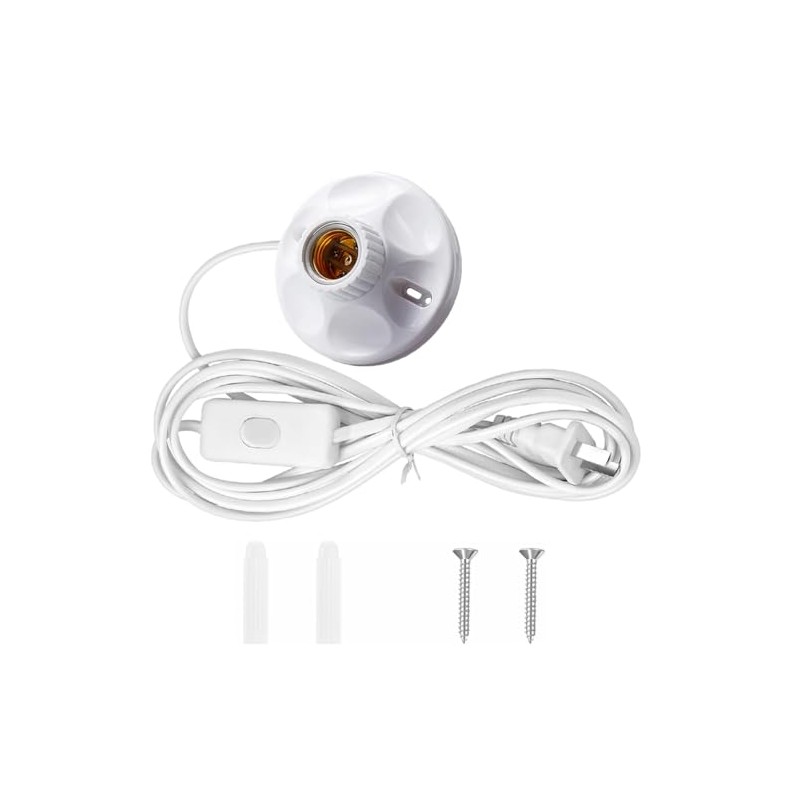 15FT Light Bulb Base with Cord E26/E27 Light Socket with