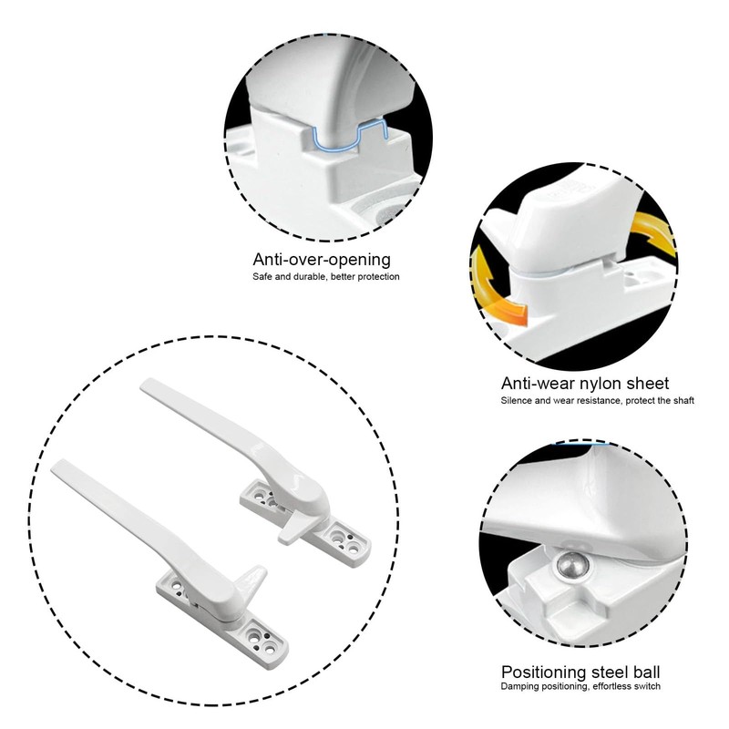 Yuiturt 2 Pcs Window Handle, Double Glazing UPVC Window Handles,