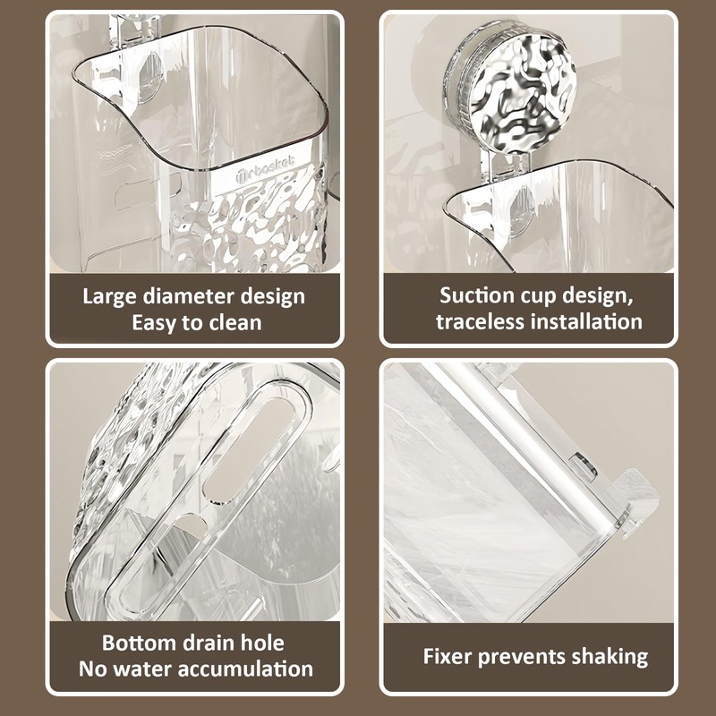 AYWSTC 2 Pack Suction Cup Shower Caddy, Wall Mounted Suction