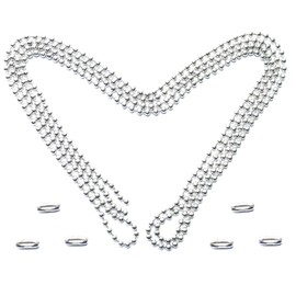 Ceiling Fan Pull Chain, 60 Inch Pull Chain Extension for Ceiling Fans and Light Fixture, Rust Proof Stainless Steel Ball Chain with Matching Connectors (3mm Diameter, Silver)
