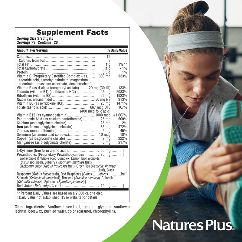 NaturesPlus Hema-Plex Iron - 60 Fast-Acting Softgels - 2 Pack