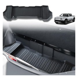 BestEvMod for Rivian R1T R1S All-Weather Front Trunk Mat TPE Material Rubber Cargo Liner Compatible with Rivian R1T R1S 2022 2023 2024 Accessories (Lower Layer)