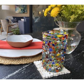 MexHandcraft Multicolor 'Confetti Rocks' 14 oz drinking glasses (set of 6)