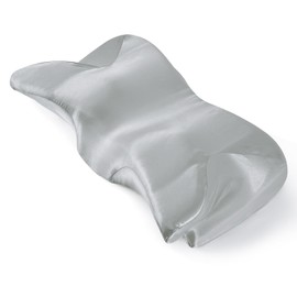 P Pothuiny Satin Pillowcase for Cervical Pillow, Smooth Neck Pillow Case Cover Silky Soft Contour Cervical Pillow Cover with Zipper (Light Grey)