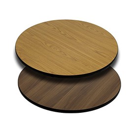 Flash Furniture Glenbrook 30'' Round Table Top with Natural or Walnut Reversible Laminate Top