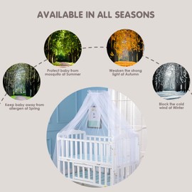 Baby Mosquito Net, Ruspela Bed Canopy Cot Net Crib Dome Net Delicate Lace Decoration Great Breathability Keep Your Baby Away From Mosquitoes