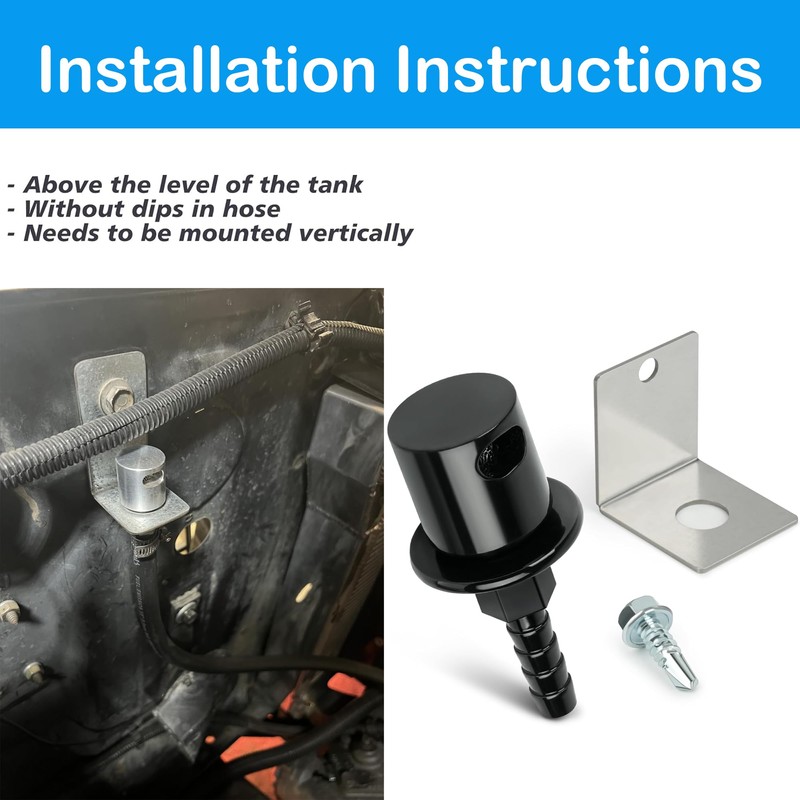 Baieasy Remote Mount Fuel Tank Vent Valve Kit, 5/16" Barb