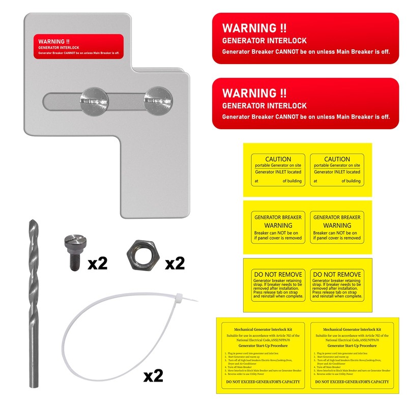 QYZZRS Generator Interlock Kit Compatible with for Siemens 100 Amp/Murray