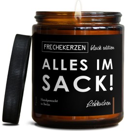 Lustige Duftkerze mit Spruch zu Weihnachten | Handgemacht aus Sojawachs | In Geschenkbox | Valentinstag Weihnachts Geschenk Idee Deko Tischdeko Dekoration |Lebkuchen