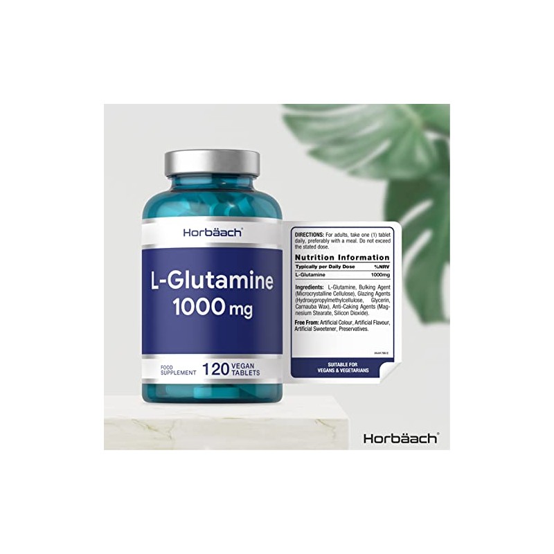 L-Glutamine 1000mg | 120 Tablets | Suitable for Vegetarians &