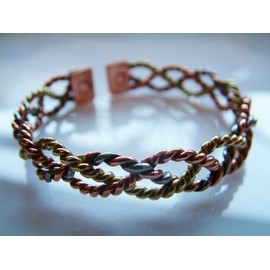 16M Magnetic Copper/Brass/Aluminium Bracelet Delicately Handcrafted & Superbly Finished in the UK With FREE Satin Brocade Jewellery Pouch