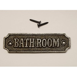 Vintage style cast metal bathroom door sign