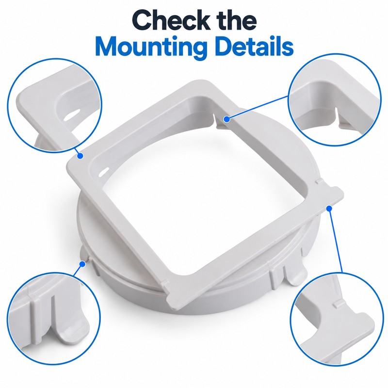 Portable Air Conditioner Exhaust Hose Adapter – White Square-to-Round Connector