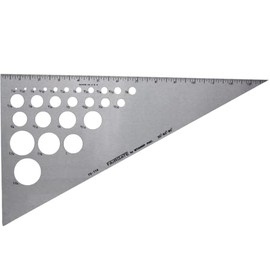 Fairgate 14" 30/60/90 Aluminum Triangle Rule with 26 Circles 70-114