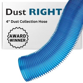 Dust Right 4” Dust Collection Hose - Compact & Space-Saving Shop Vac Hoses -Incredibly Stretch dust vacuum hose for far corners of your Workspace-Ideal Dust Collector Hose for all your Wood shop Needs