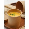 DeinPack 25 Soup Cups to Go with Lids Brown 480