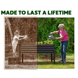 Galvanized Raised Garden Beds Outdoor with Legs // 48×24×31in Elevated Planter Box for Vegetables, Flowers (Black) // Large Metal Garden Bed for Backyard Patio Gardening