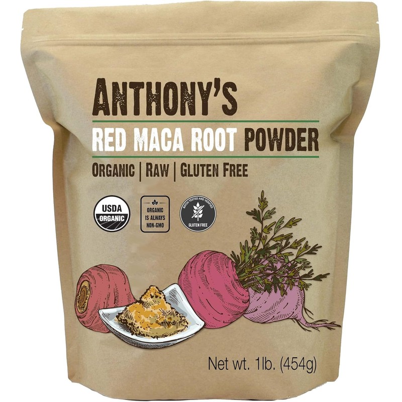 Anthony's Organic Red Maca Powder, 1 lb, Raw, Gluten Free,