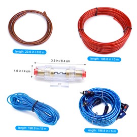 Zerodeko 1 Set Amp Wiring Kit for Car Audio Systems Installation Kit with Durable Cables Easy to Use for Subwoofer Connections Exceptional Sound Quality Upgrade