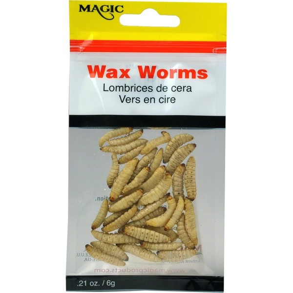 Magic Bait MAG5239 Preserved Waxworm, 35 Per Bag, Yellow
