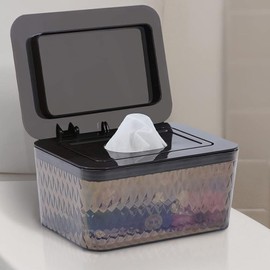 Hswt 4 Pack Wipes Dispenser Seal-Designed Wipe Dispenser Holder Wipes Case Box for Bathroom Keep Wipes Fresh, Dust-Proof & Non-Slip