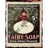 small FAIRY SOAP BATHROOM ADVERT METAL SIGN RETRO VINTAGE STYLE