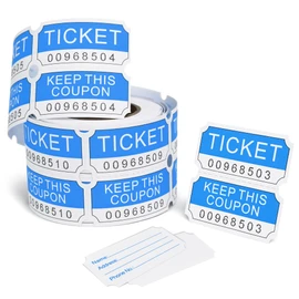 L LIKED 250 Raffle Tickets Rolls, Blue (4 Color Selection),Double Roll,50/50 Raffle Tickets for Events, Entry, Class Reward