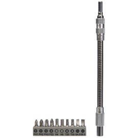 Bosch 2608522376 Flexible Driver Bit Extension 7.9 inches (200 mm), Screwdriver Bit Set: 11 Pieces, Hex Shaft 0.25 inches (6.35 mm)
