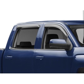 RedRock Window Deflectors; Front and Rear; Smoked Compatible For 14-18 Silverado 1500 Crew Cab
