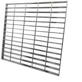 MASSLUNT Galvanized Steel Drain Grate for Vodaland 22x22 Catch Basin, Outdoor Drain Cover, B Class Replacement Sewer Grate Durable Heavy Duty, Sliver Square Drainage Grate for Driveway, Concrete, Yard