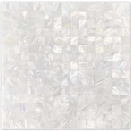 Yew & Tulip Mother of Pearl Peel and Stick Tile Backsplash for Kitchen, 12"x12" Seamless Adhesive Mosaic Wall Tile (Ivory White, 5 Sheets/Box, 5 sq.ft.)