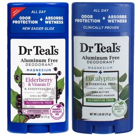 Dr. Teal's Eucalyptus & Elderberry Deodorant Gift Set (2 Pack, 2.65oz Ea) - Eucalyptus & Elderberry with Vitamin D - Aluminum Free with Magnesium - Essential Oils Absorb Moisture, Keep Skin Healthy